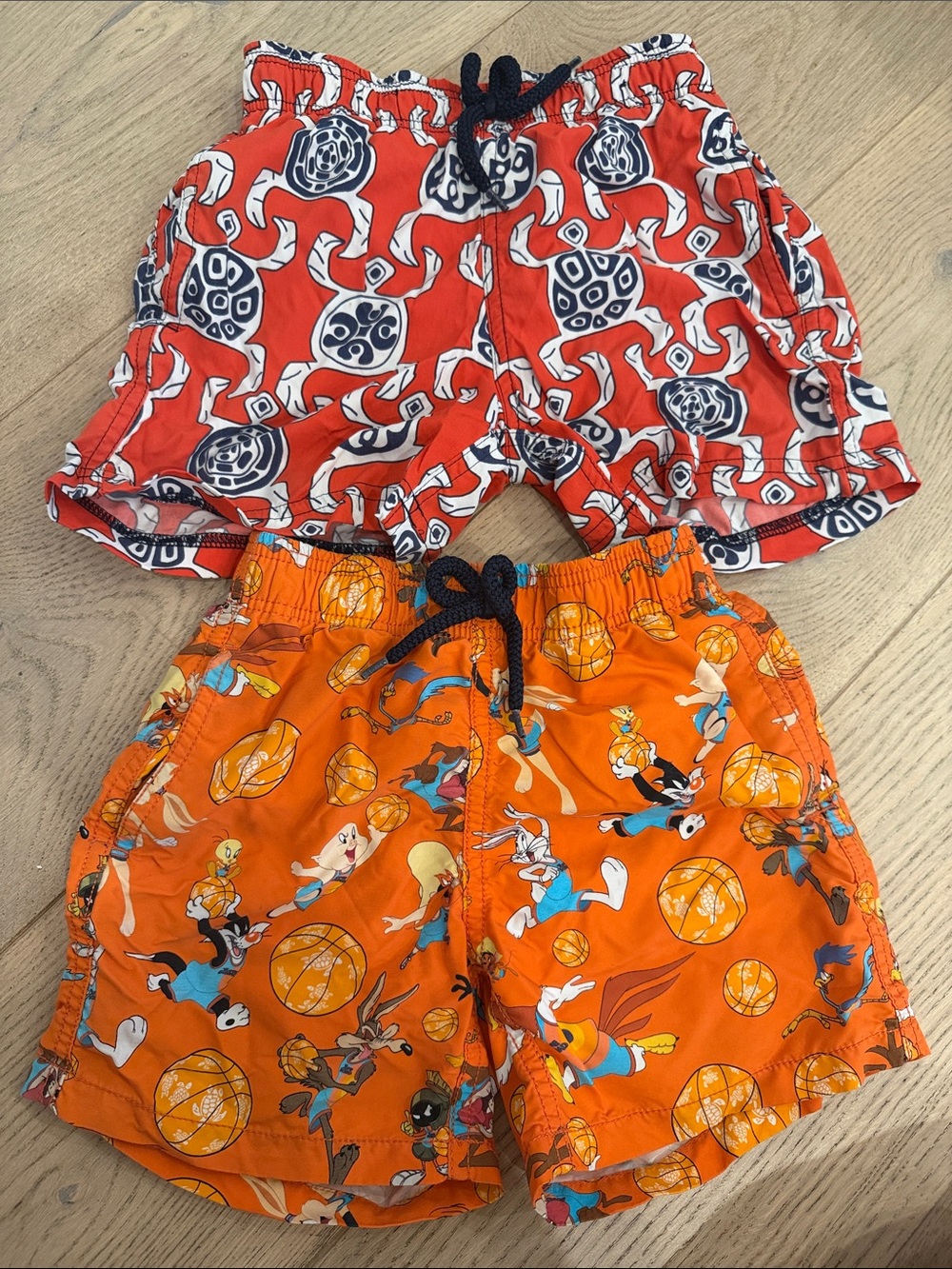 Vilebrequin Kids Orange & Red Patterned Swim Trunks Set